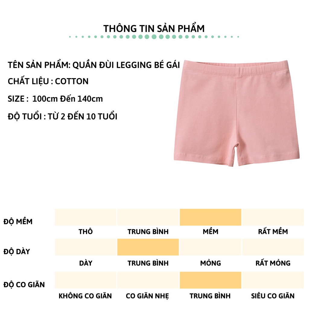 Quần legging đùi 27Kids Home cho bé gái mùa hè mềm mỏng mát cho trẻ từ 2-10 Tuổi GSPS2