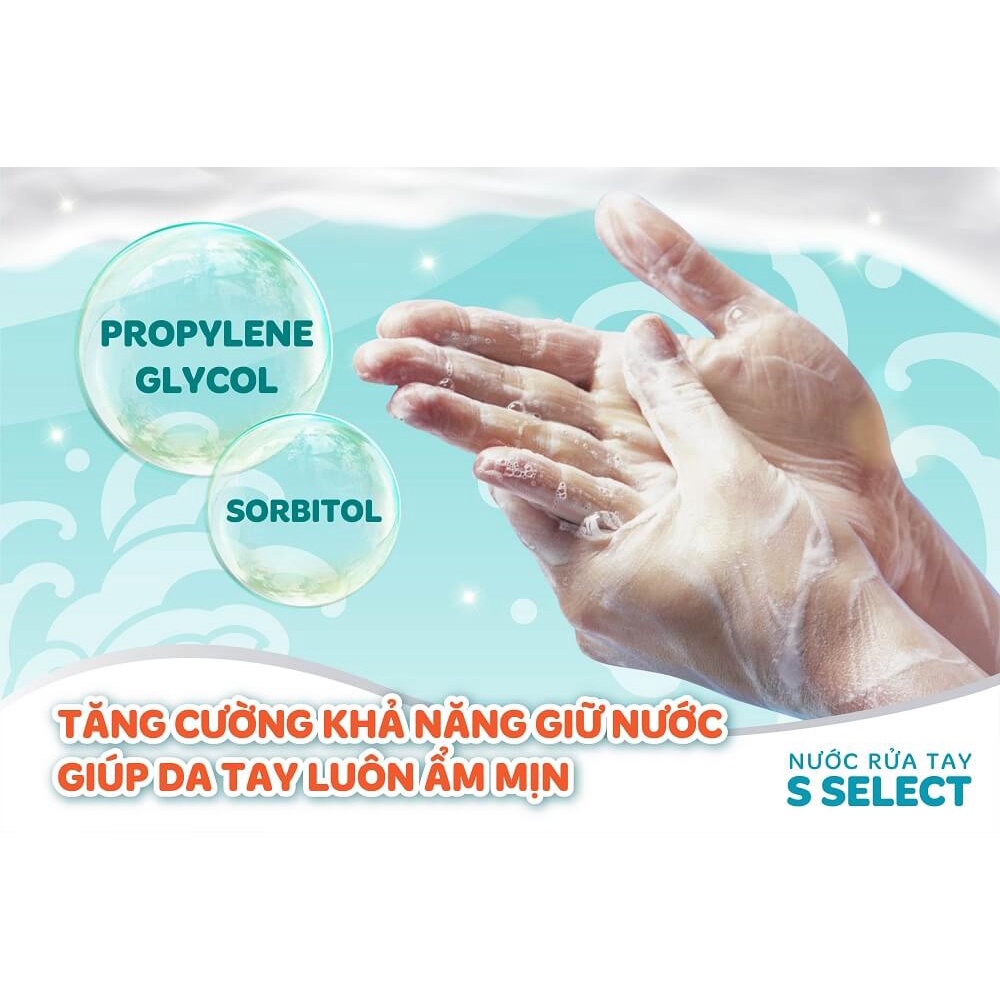 Nước rửa tay S Select Nhật Bản 460ml dưỡng da tay mềm mịn loại bỏ tới 99,9% vi khuẩn