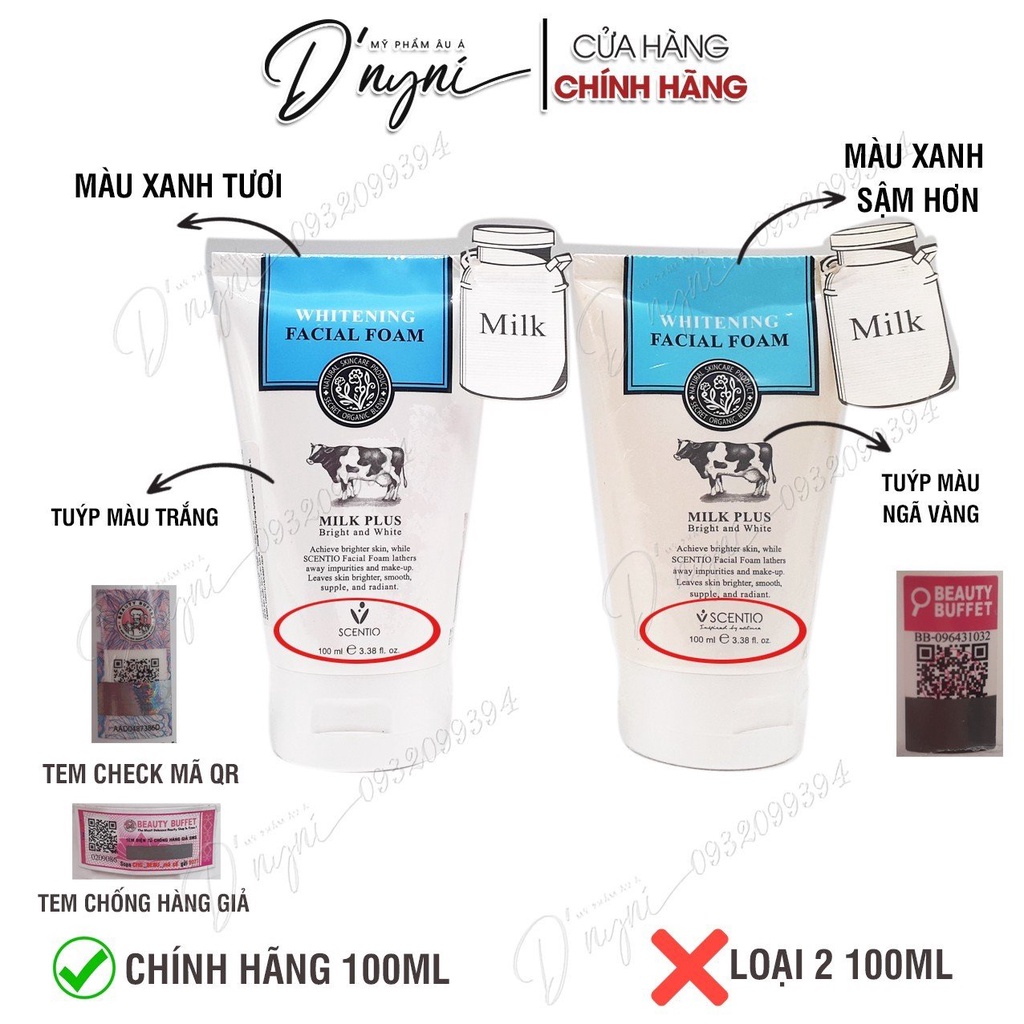 Sữa Rữa Mặt Tạo Bọt Làm Trắng Da Beauty Buffet Scentio Milk Plus 100ml Thái Lan