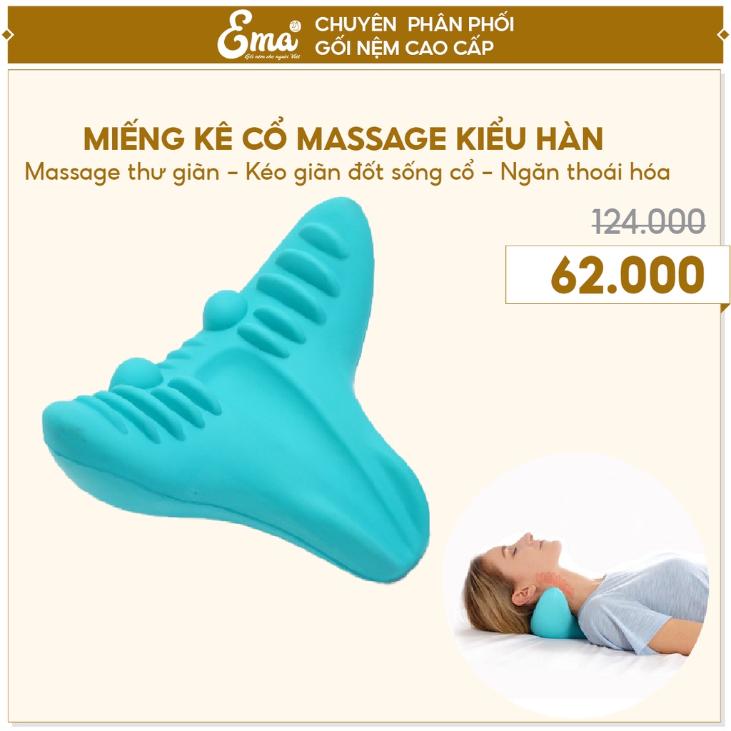 Đệm kê cổ massage cổ vai gáy Hàn Quốc Ema mút xốp EVA cao cấp thiết kế công thái học ngăn ngừa thoái hóa đốt sống cổ