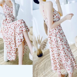Đầm maxi hai dây hoa đuôi cá (kèm hình thật)