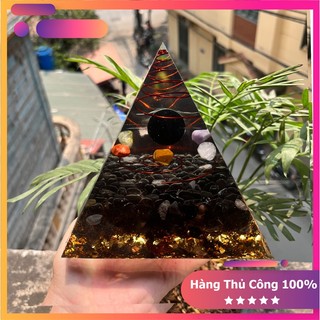 Kim tự tháp năng lượng - đá năng lượng orgonite - vũ trụ đá obsidian mẫu số 16