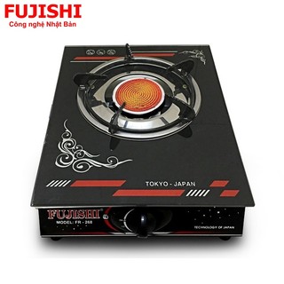 Bếp gas đơn hồng ngoại mặt kính FUJISHI FR-268 - Kính đen - Dùng bình gas lớn 6kg/ 12kg