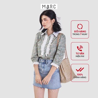 Áo nữ MARC FASHION kiểu họa tiết hoa cotton phối ren FATN031021