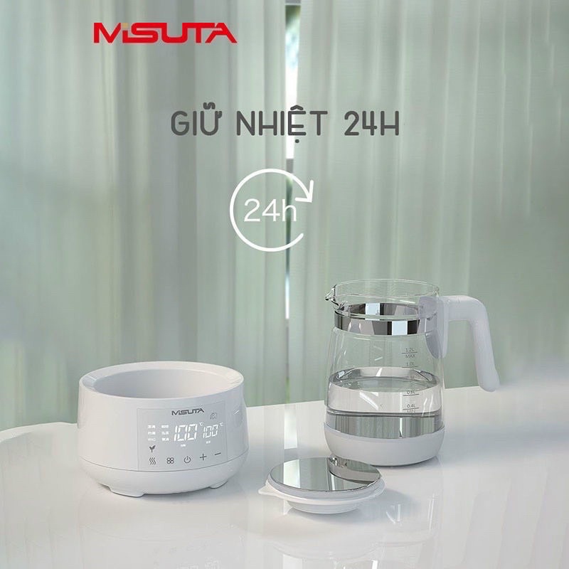(BH 18 tháng) Máy hâm nước pha sữa Misuta giữ nhiệt cho bé - Bình đun nước pha sữa pha trà cà phê gia đình model SR-1623 | BigBuy360 - bigbuy360.vn