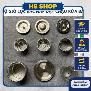Bộ giỏ lọc rác nắp đậy bồn rửa chén, giỏ rổ rọ lọc rác cho chậu rửa hộc chén