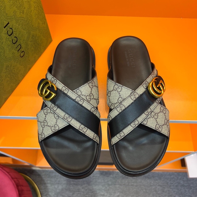 Dép nam quai chéo thời trang cao cấp GC Gucci 2023