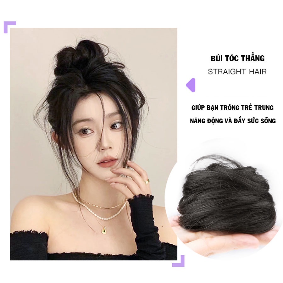 Búi rối, búi tóc thật, búi tóc rối mini phong cách Hàn Quốc