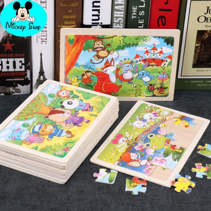 Tranh ghép hình cho bé 3 - 24 - 60 - 200 mảnh, Đồ chơi xếp hình, Tranh ghép gỗ món quà cho bé phát t