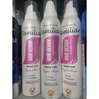 Mousse keo xịt tóc mềm và cứng tạo mẫu tóc Familiar 250g