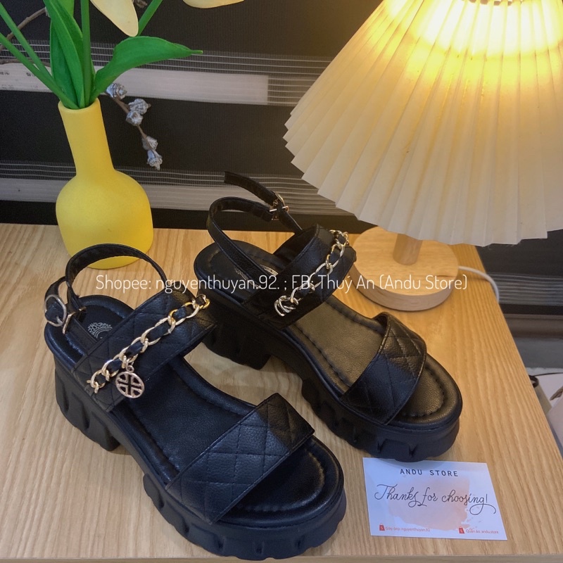 Sandal đế cao 7cm  dép quai hậu Andu Store