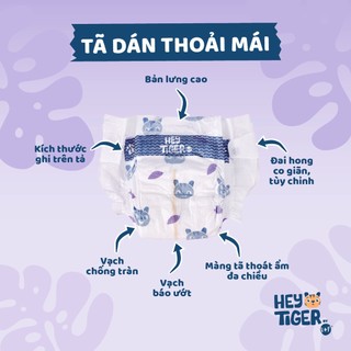 Tã Bỉm Dán Hey Tiger Jumbo Size NB (3-5kg) - 84 miếng