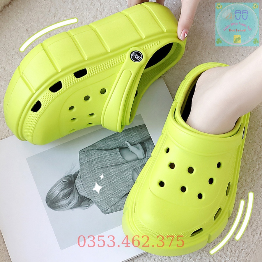 Sục Cross Trơn Đế 7cm Và 5cm Hàng Loại 1 Dép Bánh Mì Nam Nữ Đế EVA Siêu Nhẹ Siêu Xinh Cực Êm Chân Không Kèm Sticker