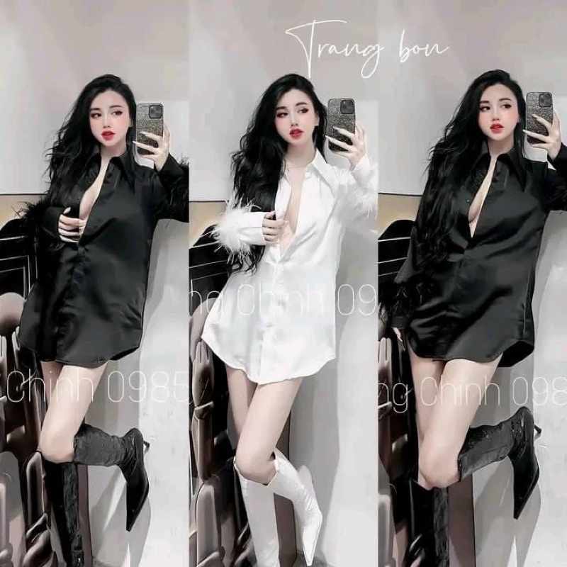 [298] Áo Sơ Mi Phối Tay Lông Siêu Xinh(Kèm Ảnh Thật)