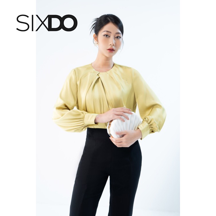 Quần nữ ống loe xẻ trước cao thời trang SIXDO