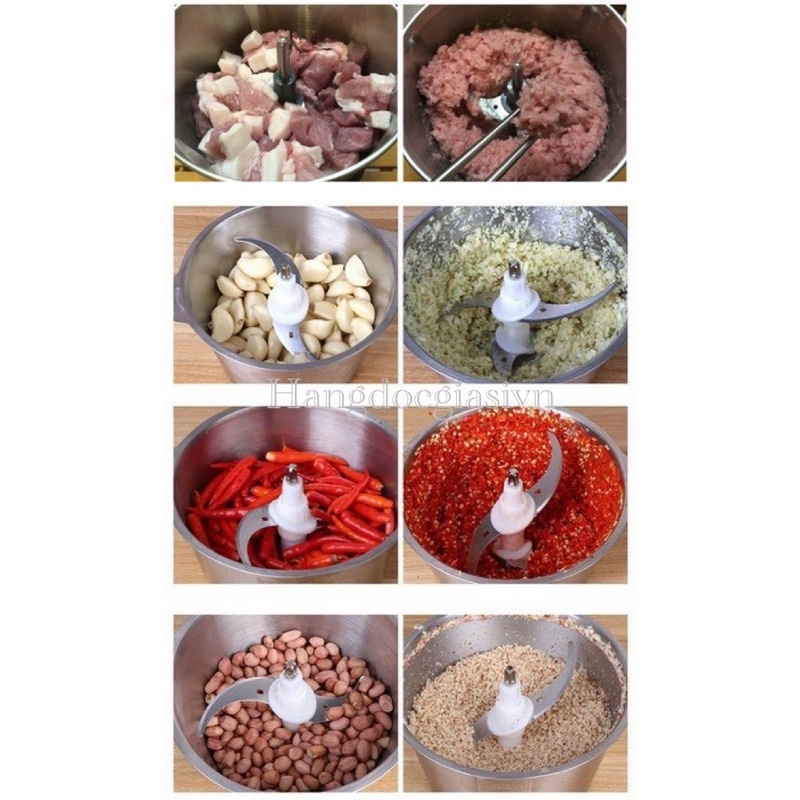 Máy Xay Đa Năng Inox 4 Lưỡi  Siêu Sắc Bén, Xay Thịt,Cua,Rau Củ Quả Tỏi Ớt Bảo Hành 12 Tháng