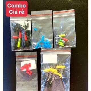 Câu lục, combo phụ kiện câu lục- hạt chặn, chì neo, chống sốc, chống lật, nón chặn phao, câu cá