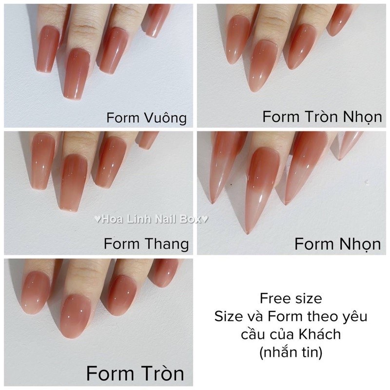 Sơn Lì Viền Nơ Cute Form Nhọn Gắn Móng Úp - Hoa Linh Nail Box thiết kế thủ công 116