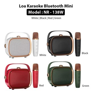 Loa karaoke bluetooth mini nr-138w kèm 1 micro không dây âm thanh siêu hay-loa karaoke mini bluetooth nr-138w