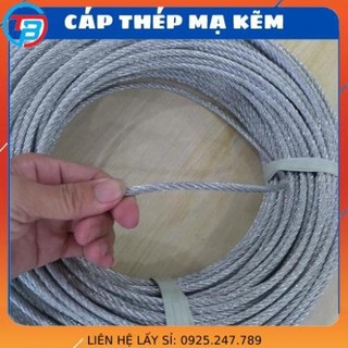 Cáp thép mạ kẽm, cáp lụa 2 ly, 3 ly, 4 ly, 5 ly, 6 ly, 8 ly, 10 ly cắt lẻ - cáp thép thái bình
