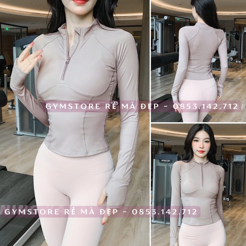 Áo Thun Ôm Body Dài Tay PILATES Thể Thao Nữ Tập Gym Yoga GOLF Thun Co Giãn Thoáng Mát Cực Tôn Dáng 𝐆𝐘𝐌𝐒𝐓𝐎𝐑𝐄 4322