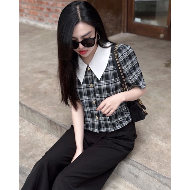Xưởng May Thanh Nga ra bộ sưu tập hè mới nhất Áo Sơ mi kẻ phối chất tuýp si hơi co giãn phù hợp với mọi lứa tuổi