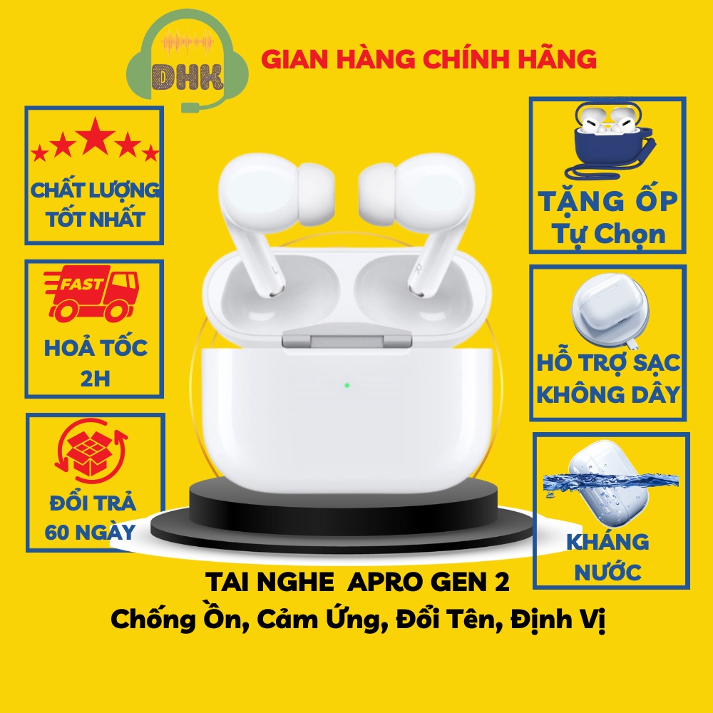 Tai Nghe Không Dây DHK PRO Kết Nối Bluetooth Nhiều Chức Năng Cao Cấp Pin Lâu, Có Định Vị,Cảm Ứng Ngon, Chống Ồn Chủ Động