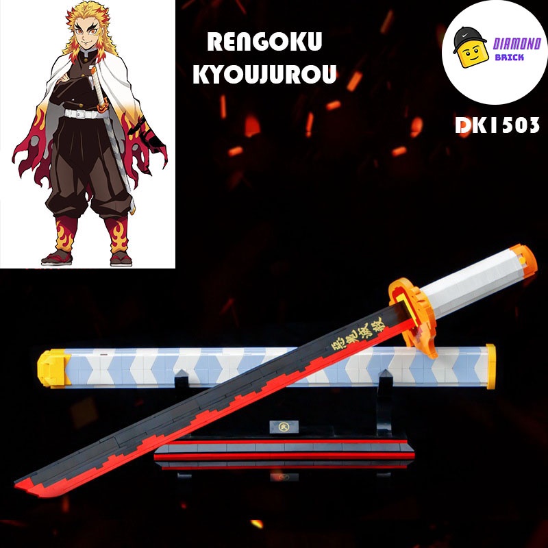Đồ Chơi Lắp Ráp Kiểu LEGO Mô Hình Nhật Luận Kiếm Của Viêm Trụ Rengoku Kyoujurou Kimetsu no Yaiba Demon Slayer DK1503