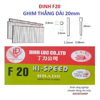 Đinh F20 hộp có 5000 cây kim Ghim thẳng dài 20mm dùng bấm gỗ ván