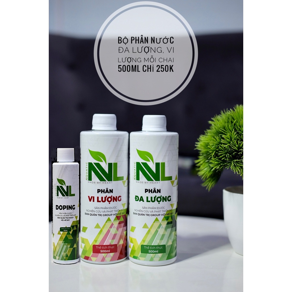 COMBO Đầy đủ dưỡng chất Phân ĐL500 + VL300 + Doping150 NVL PLUSS - Dùng cho cây thuỷ sinh