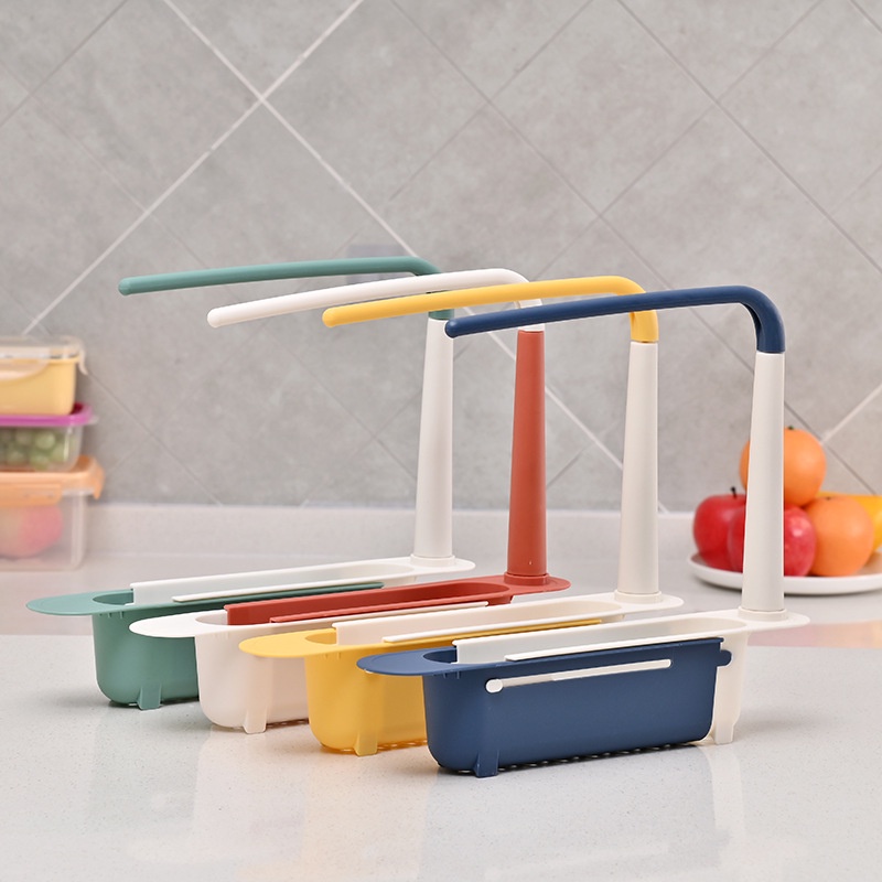 Giá treo để đồ rửa bát gắn bồn rửa có móc treo khăn tiện dụng - khay đựng đồ rửa chén