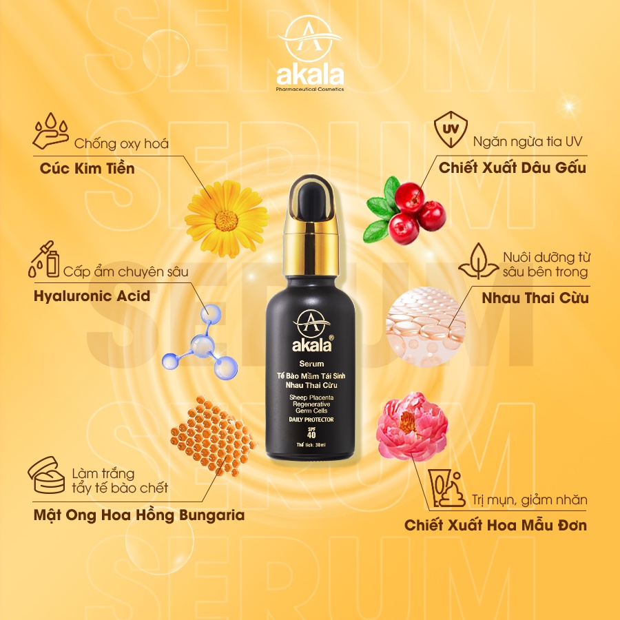 Serum Dưỡng Trắng - Tái Tạo - Căng Da - Nâng Cơ Mặt akala  30ml