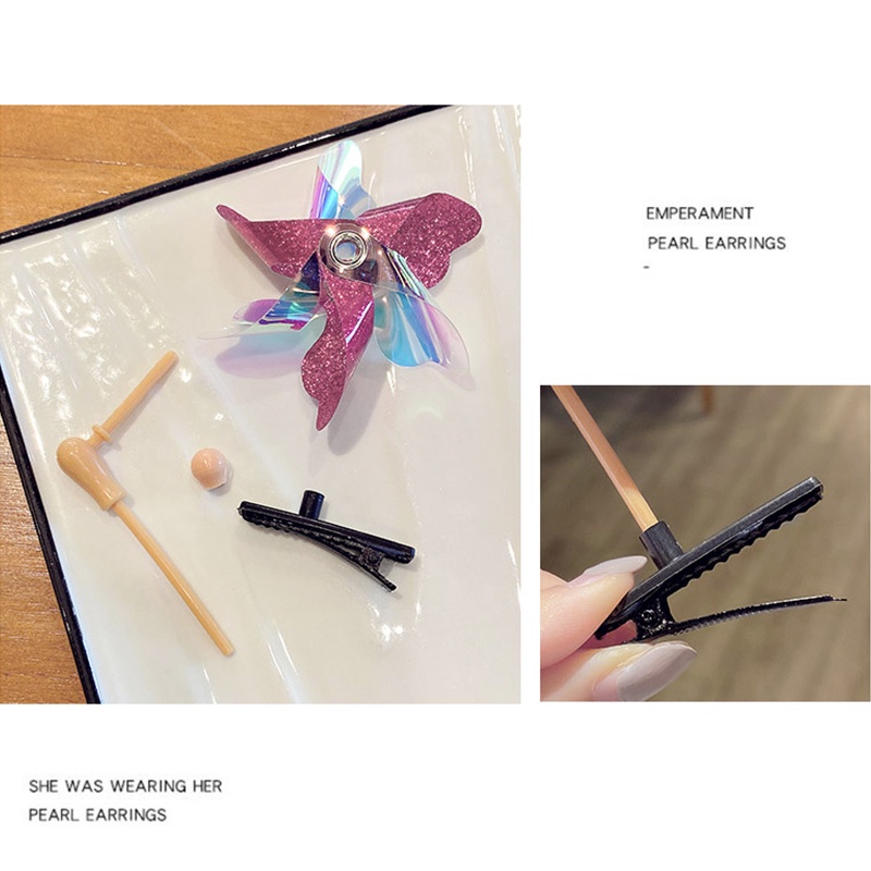 🍓Raspberry🍓 Kẹp Tóc Hình Cối Xay Gió Dễ Thương Dành Cho Bé