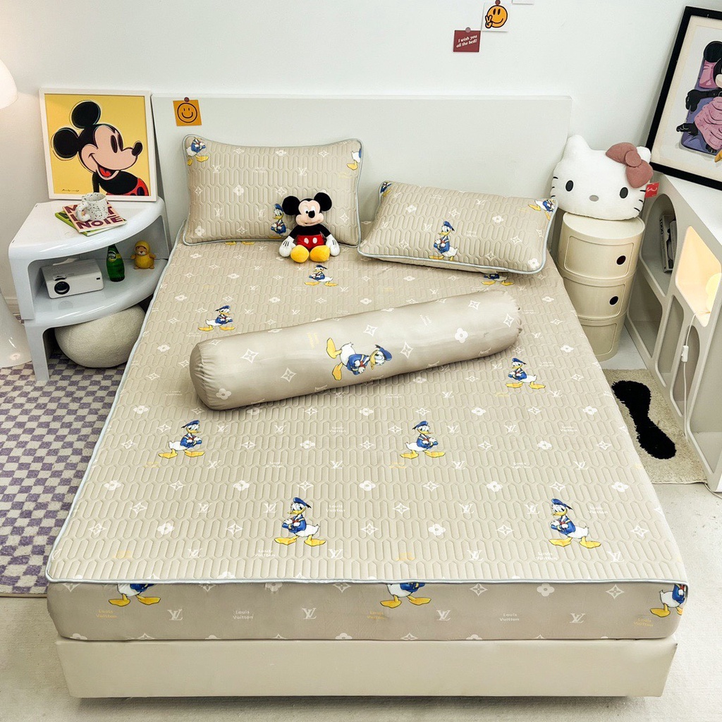 Chiếu điều hòa bọc chun kèm hai vỏ gối nằm mẫu hoạt hình dễ thương