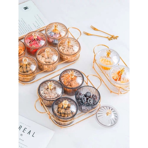 Khay đựng bánh kẹo mứt tết 6 ngăn cao cấp