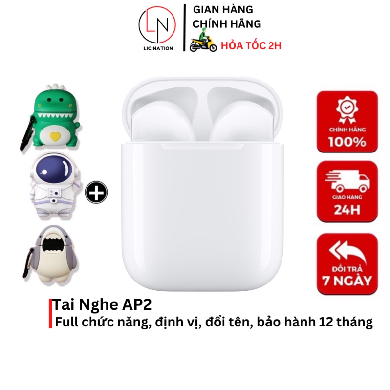 Tai Nghe Bluetooth Không Dây AIP2 Full Chức Năng Cảm Ứng Nhạy, Âm Thanh Chuẩn HiFi, Chính Hãng LICNATION