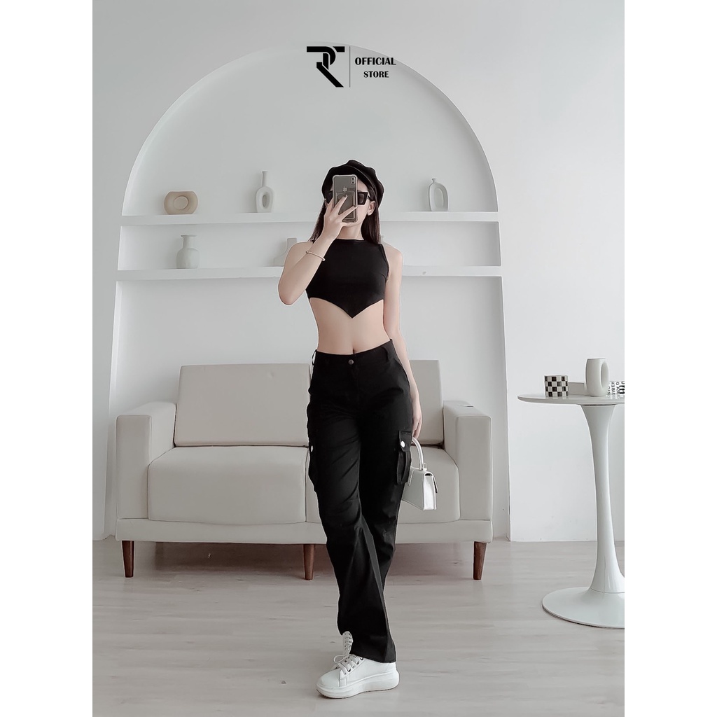 Áo ba lỗ nữ croptop TR Design vạt nhọn thiết kế lạ tanktop dáng ngắn ôm body sexy | BigBuy360 - bigbuy360.vn