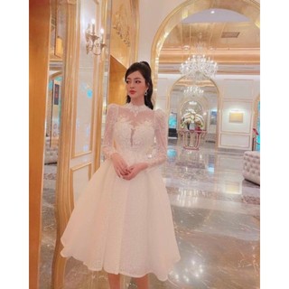 ĐẦM XÒE XẾP LY ĐÍNH HOA