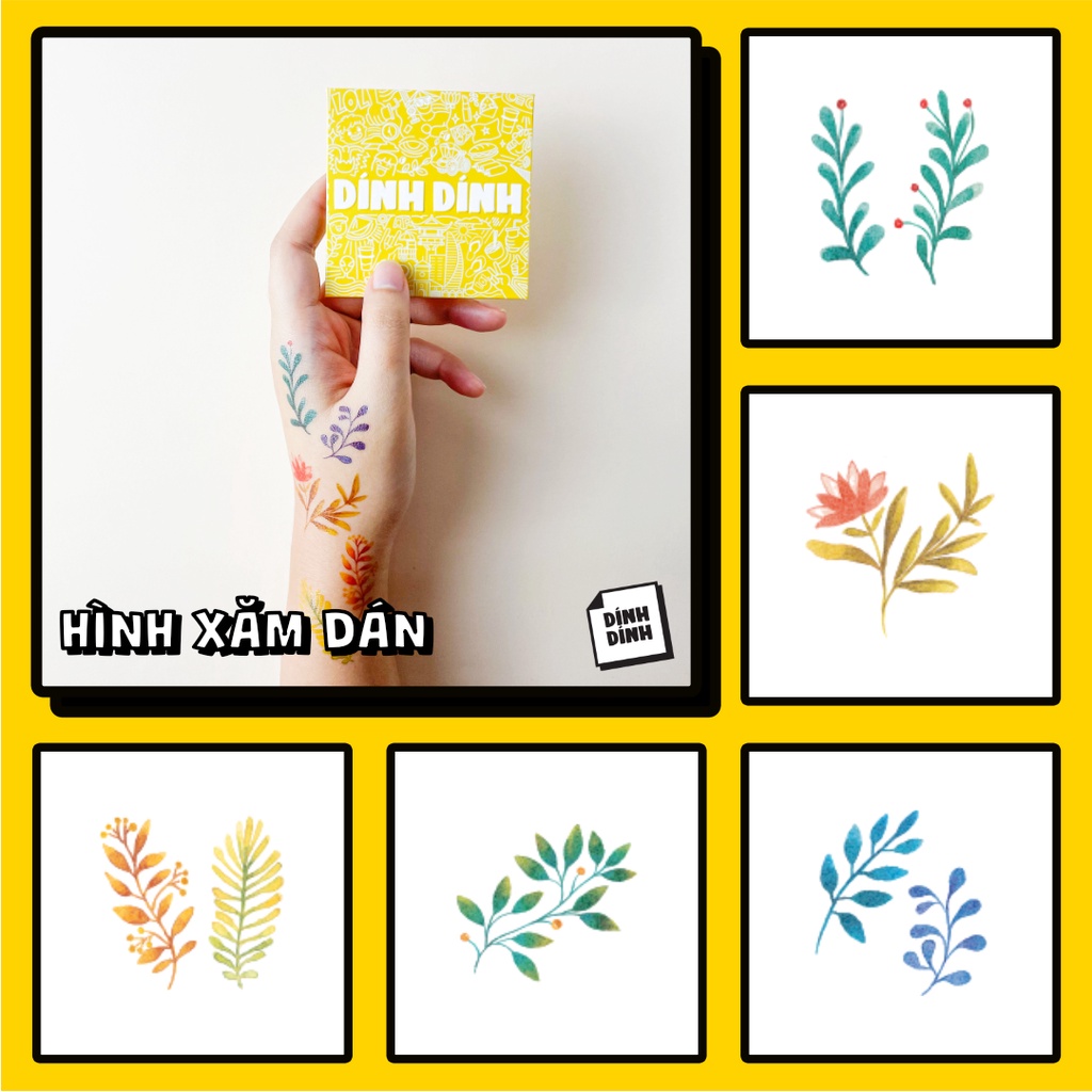 Set 5 Hình Xăm Dán Tạm Thời Chống Nước Dính Dính