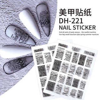 Sticker dán móng họa tiết báo tạp chí