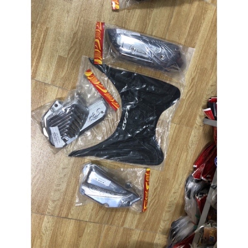 Giá trọn bộ 4 món ốp xe LEAD 21-22 ((Sàn chân +Ốp pô +Ốp quạt gió +Ốp bầu gió (pô e ) cao cấp giá rẻ