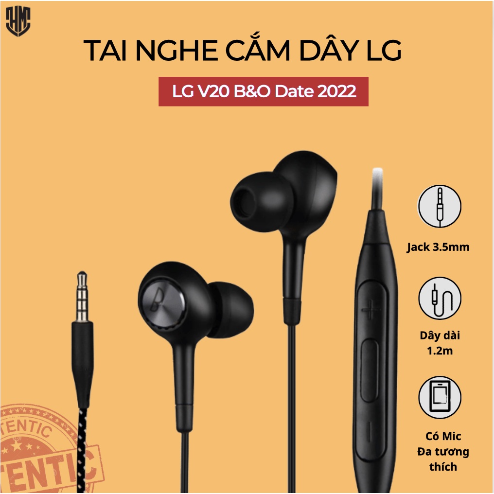 Tai nghe LG V20 B&O Date 2023 || Bass Cực Chất, Chơi Game Đỉnh- Tặng kèm bao da - Có mic đàm thoại - Chính Hãng LG