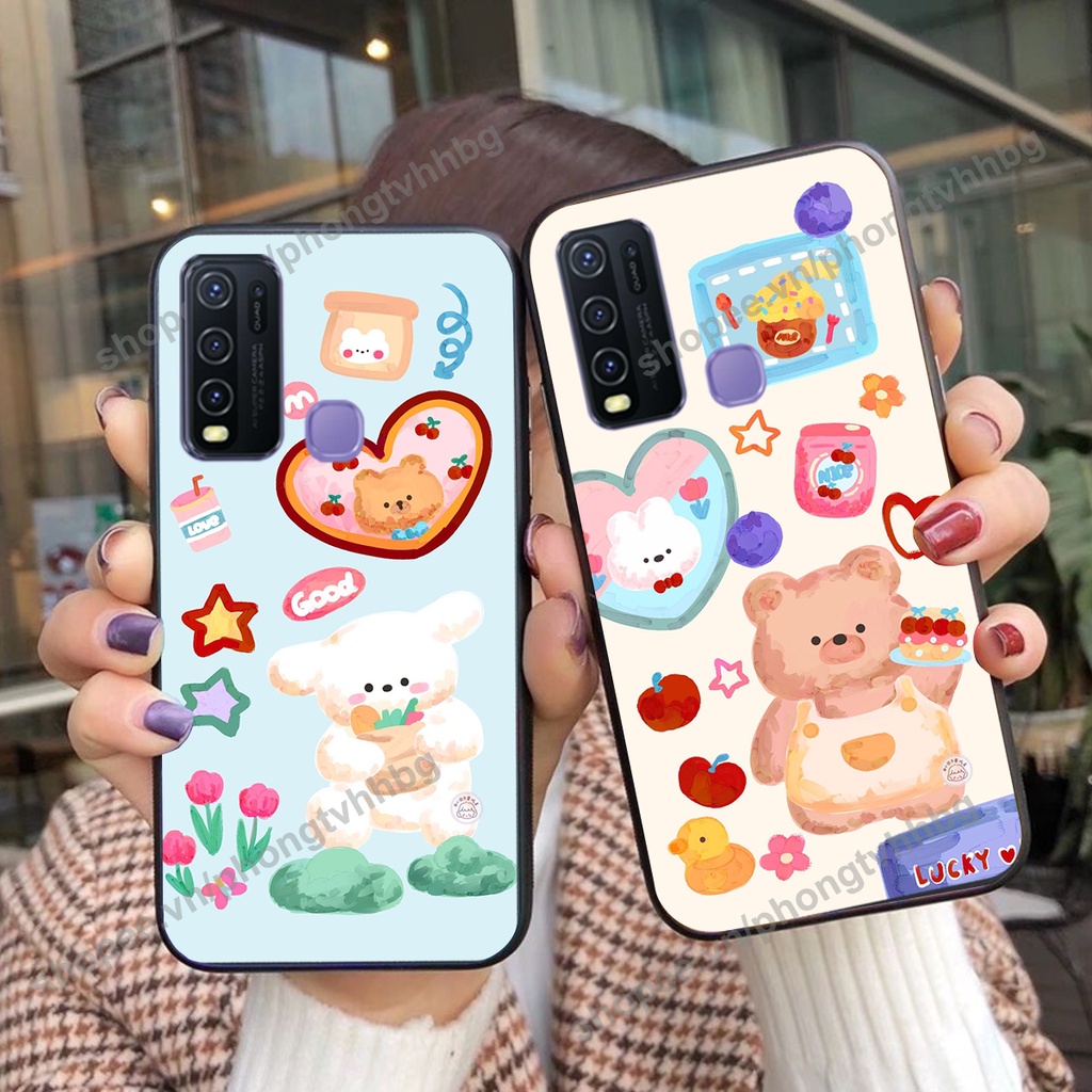 Ốp lưng Vivo Y30 / Y50 GẤU DÂU chi bi hoạt hình cute siêu rẻ