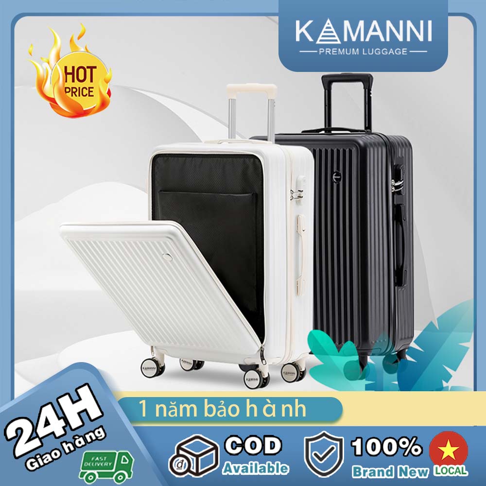 【KAMANNI】Vali Doanh Nhân Vali Cao Cấp Size 20/24 ABS+PC Chất Liệu Dây Kéo Khóa Chống Trộm Ngăn Riêng