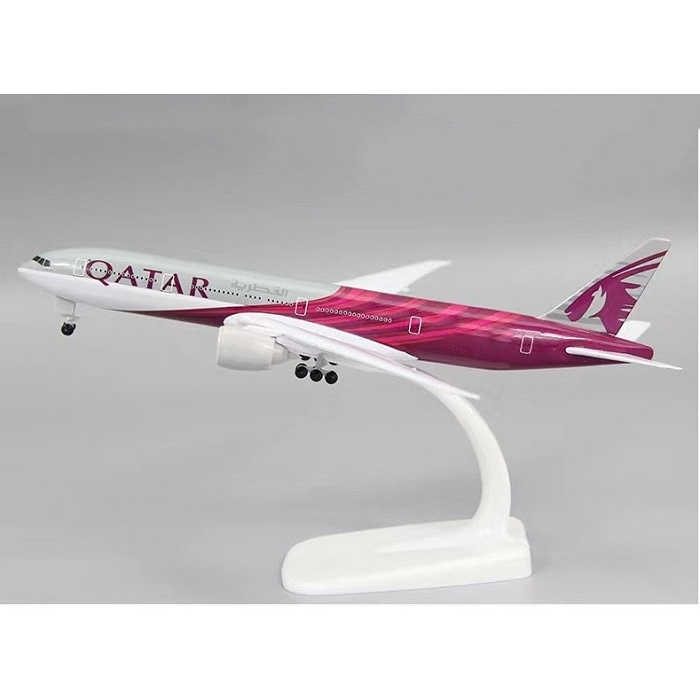 Mô hình máy bay tĩnh 20cm có bánh xe B777 Qatar