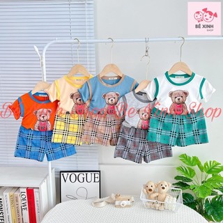 Đồ Bộ Cộc Tay Cho Bé Trai Bé Gái Minky Mom  Set quần Áo  Đồ Bộ  Ngắn Tay thun Lạnh cho Trẻ Em Trai Gái CỘC GẤU