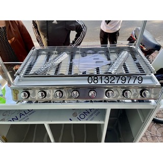 Bếp nướng gas 8 inox lớn nướng hải sản bbq hàu