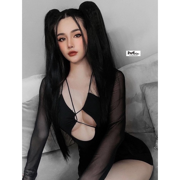 Áo body suit pha lưới khoét ngực sexy đi chơi đi biển siêu đẹp