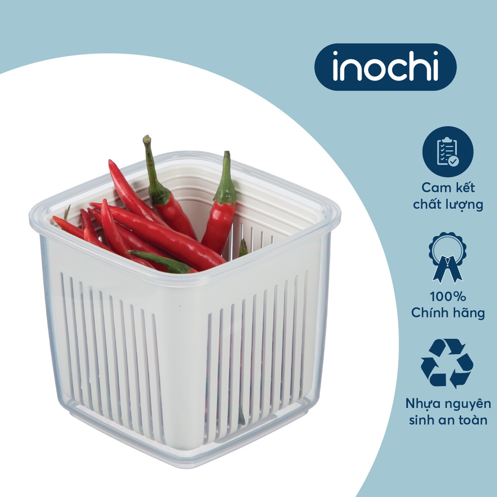 Hộp đựng hành tỏi ớt bảo quản 3 tháng trong tủ lạnh, các loại rau thơm, củ, quả INOCHI chất lượng Nhật Bản