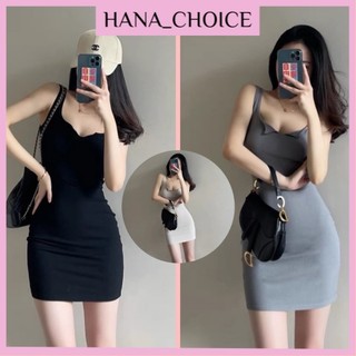 Đầm Váy Body Sát Nách Cổ Xẻ V Thun Gân Dày Dặn-Váy 3 Lỗ Cổ V Ôm Dáng Kèm Hình Ảnh Video Sản Phẩm Thật-HND03